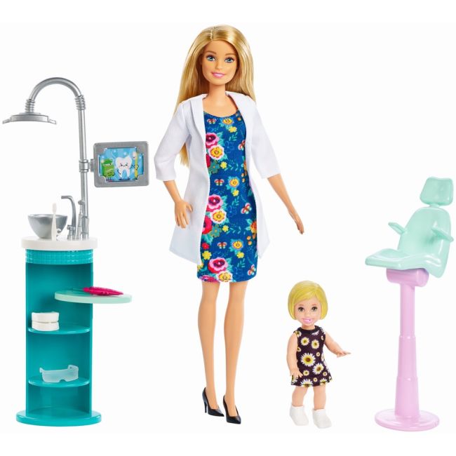 BARBIE CARIERE SET MOBILIER CU PAPUSA LA STOMATOLOG VIVMTDHB63_FXP16