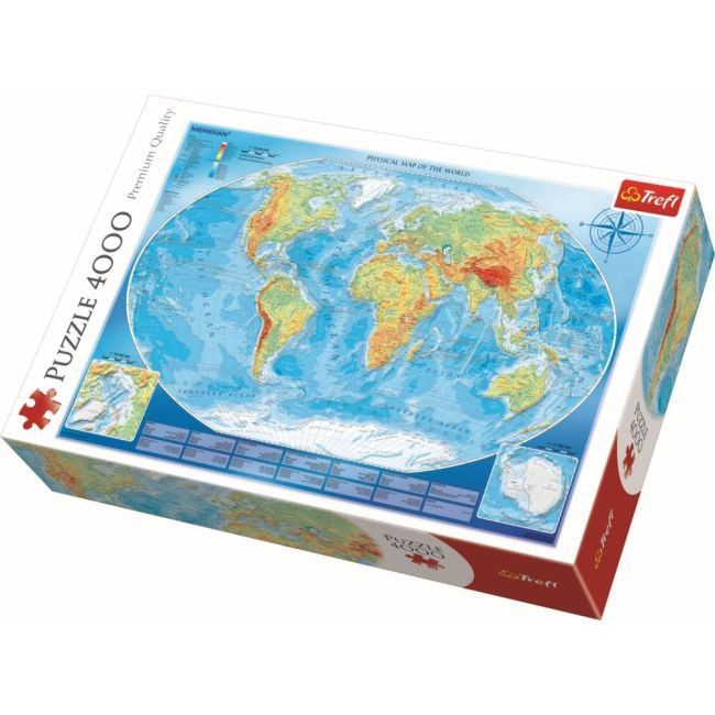 PUZZLE TREFL 4000 HARTA FIZICA A LUMII VIV45007