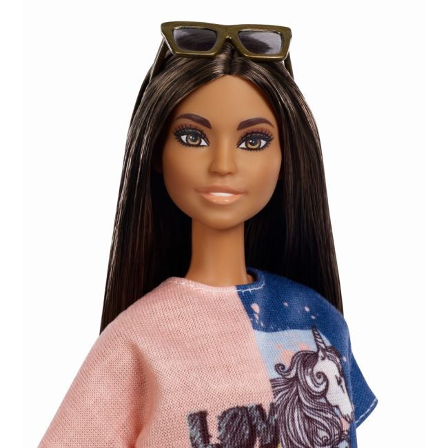 PAPUSA BARBIE FASHIONISTA BRUNETA CU PAR LUNG VIVMTFBR37_FXL43