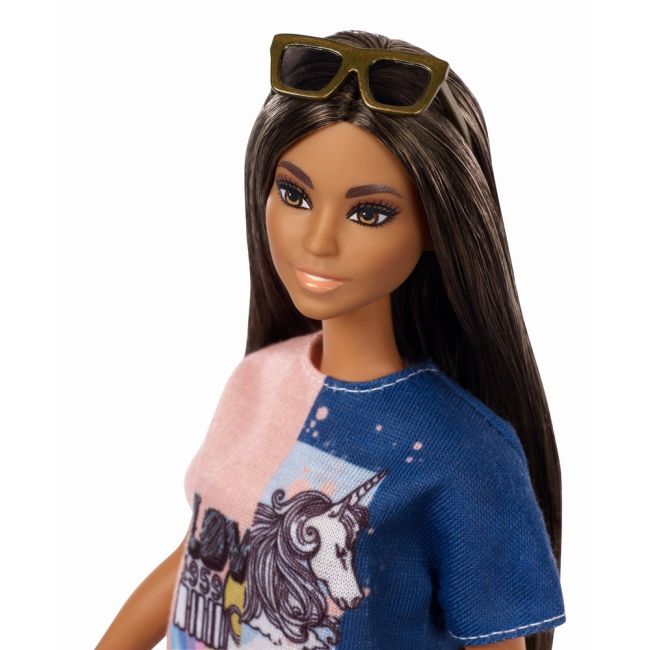 PAPUSA BARBIE FASHIONISTA BRUNETA CU PAR LUNG VIVMTFBR37_FXL43