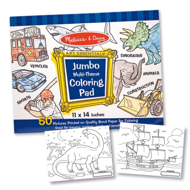 Caiet jumbo cu desene pentru colorat Melissa and Doug Albastru - OKEMD4226
