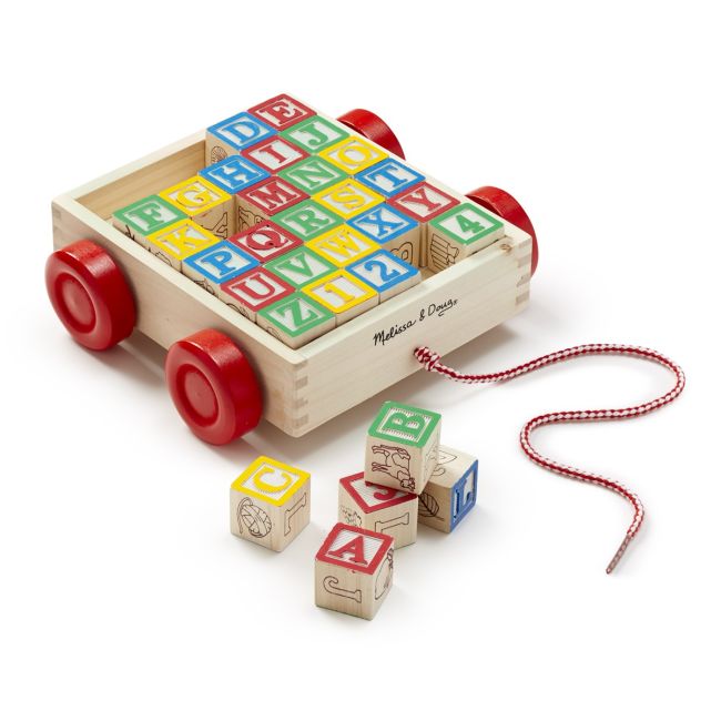 Melissa and Doug - Carucior cu cuburi ABC - OKEMD1169