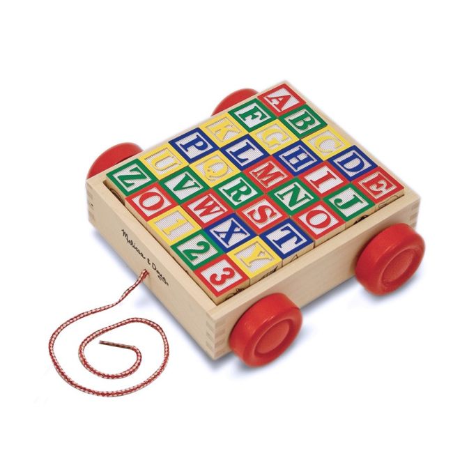 Melissa and Doug - Carucior cu cuburi ABC - OKEMD1169