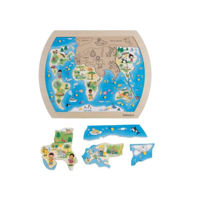 Puzzle din lemn O lume intreaga Beleduc - OKEBEL10151