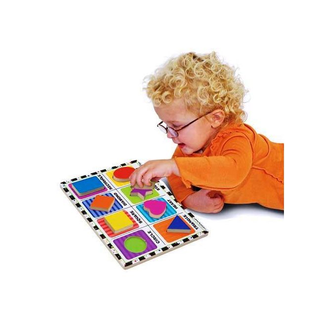 Puzzle lemn in relief Forme geometrice Melissa and Doug - OKEMD3730