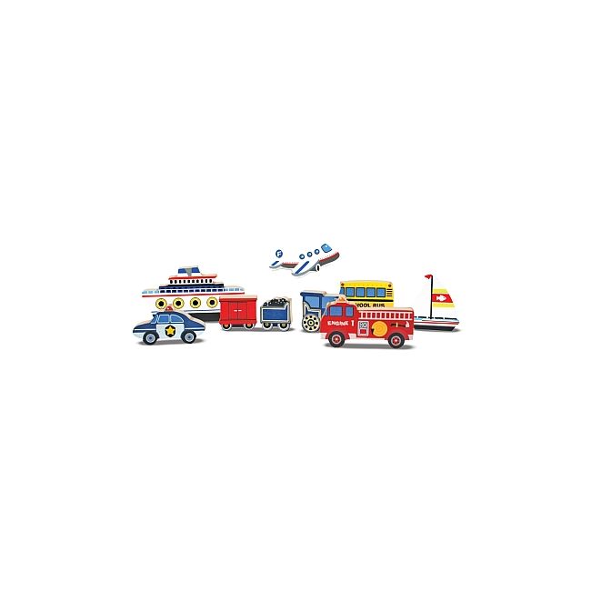 Puzzle lemn in relief Mijloace de transport Melissa and Doug - OKEMD3725