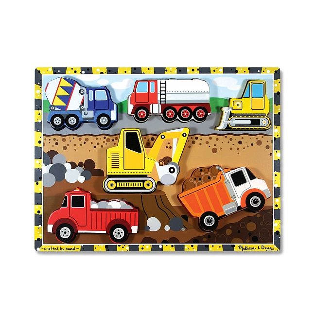 Puzzle lemn in relief Utilaje pentru constructii Melissa and Doug - OKEMD3726