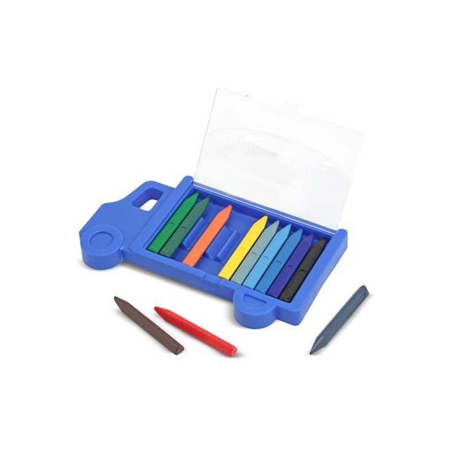 Set creioane colorate triunghiulare Truck Melissa and Doug 12 buc - OKEMD4159