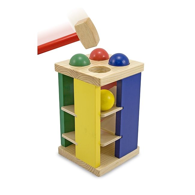 Turnul din lemn cu ciocan si bile Melissa and Doug - OKEMD3559