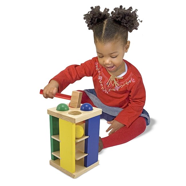 Turnul din lemn cu ciocan si bile Melissa and Doug - OKEMD3559