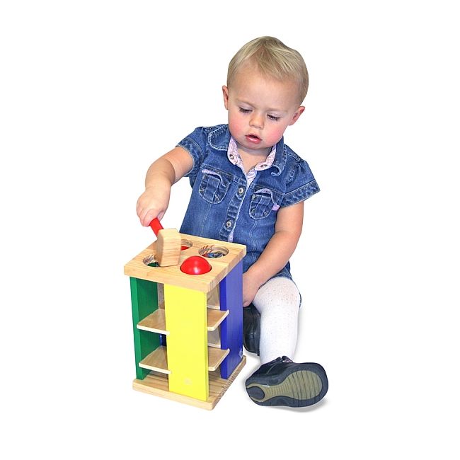 Turnul din lemn cu ciocan si bile Melissa and Doug - OKEMD3559