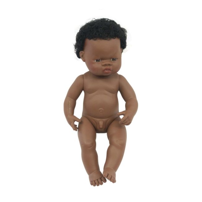 Papusa African Baiat 38 cm - Miniland - OKEML31053