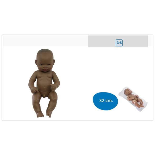 Papusa Bebelus african Baiat 32 cm - Miniland - OKEML31033