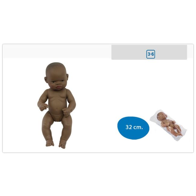 Papusa Bebelus african Fata 32 cm - Miniland - OKEML31034