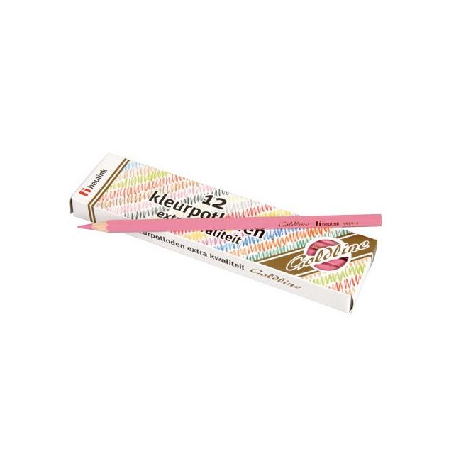Set 12 creioane colorate Goldline 3.7 mm Roz - Heutink - OKEE061014
