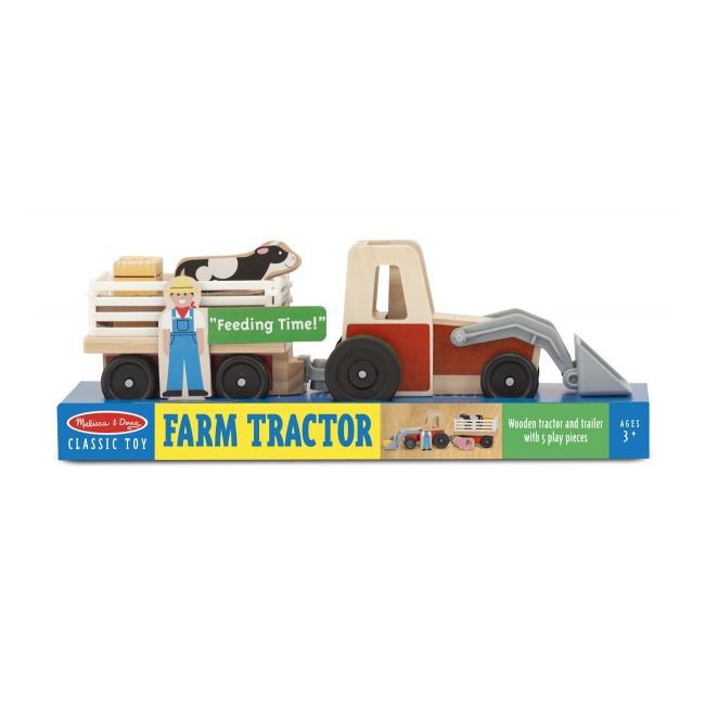 Set de joaca Excavator din lemn cu remorca - OKEMD9392