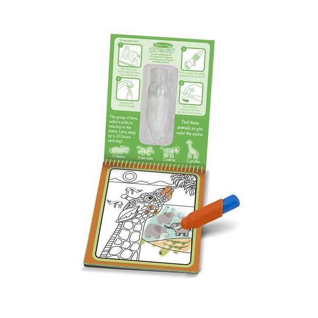 Carnet de colorat cu Apa magica Safari - Melissa and Doug - OKEMD9441