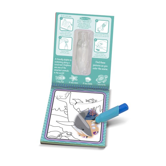 Carnet de colorat cu Apa magica Oceanul - OKEMD9445