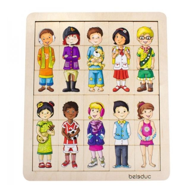Puzzle amesteca si potriveste Copiii lumii - Beleduc - OKEBEL11130