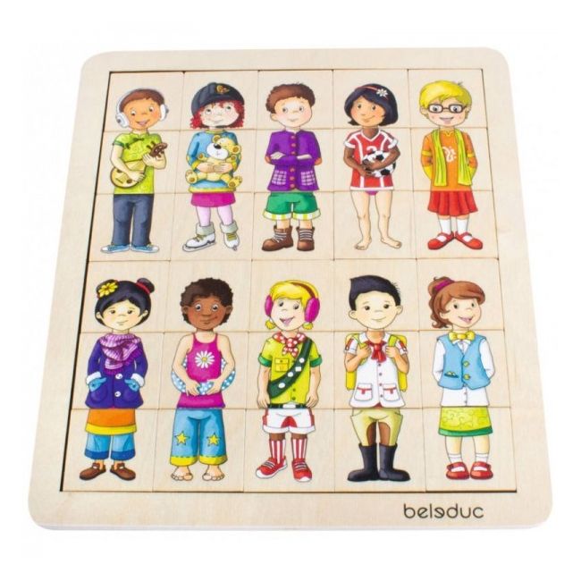 Puzzle amesteca si potriveste Copiii lumii - Beleduc - OKEBEL11130