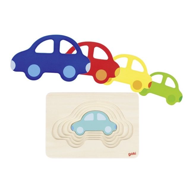 Puzzle stratificat Masinute colorate - OKEGOKI57485