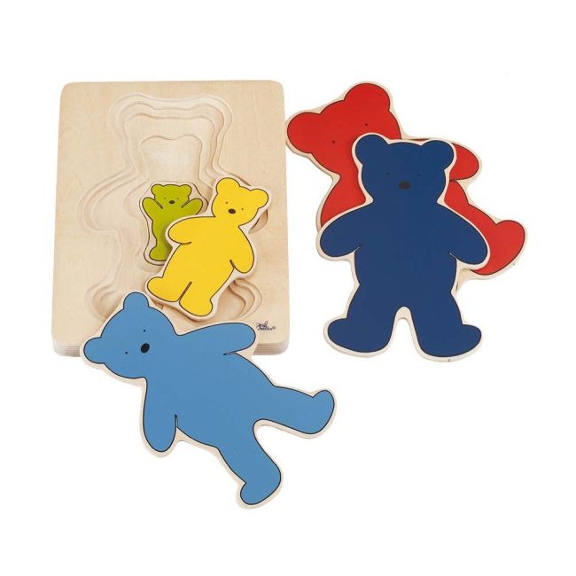Puzzle stratificat Ursuleti colorati - OKEGOKI57884
