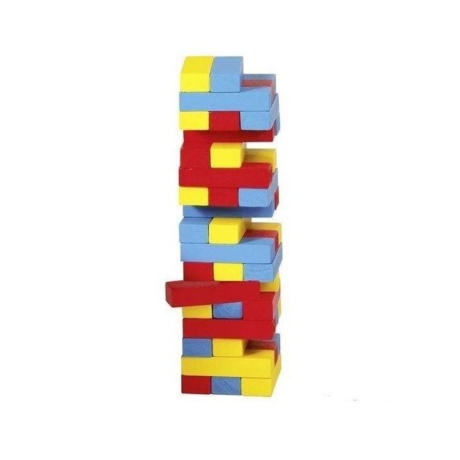 Joc Jenga cu piese din lemn Colori - OKEGOKIHS973