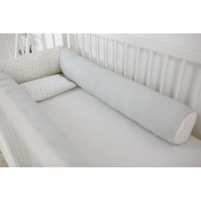 Apărătoare pătuț tip rulou - husă detașabilă, 100% bumbac - 235 x 15cm