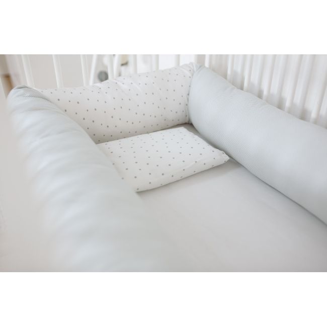 Apărătoare pătuț tip rulou - husă detașabilă, 100% bumbac - 235 x 15cm