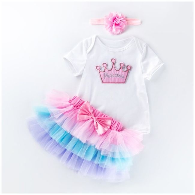 Body cu fustita tutu curcubeu - Princess - MDlsm05-5.9-12 luni (Marimea 20 incaltaminte)