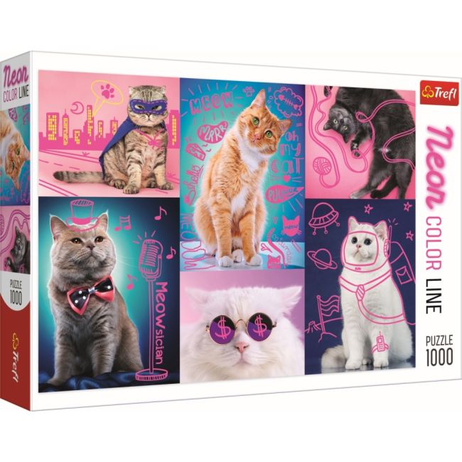 PUZZLE TREFL 1000 SUPER PISICI NEON VIV10581