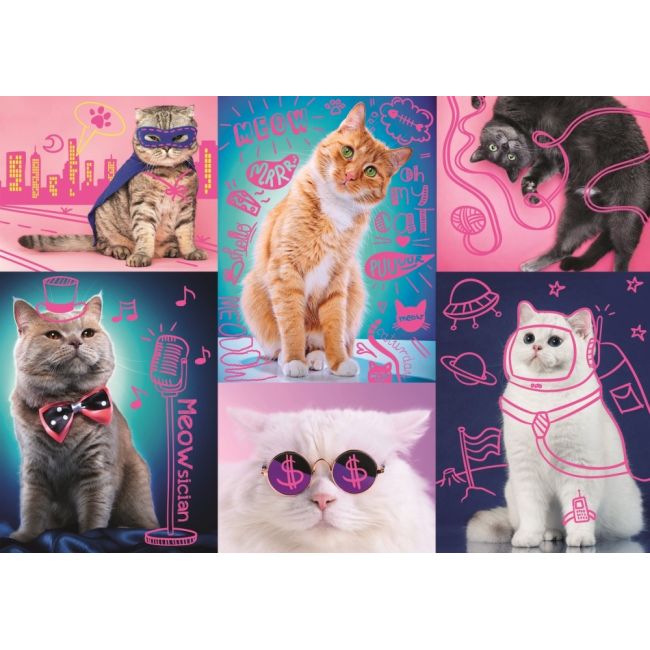 PUZZLE TREFL 1000 SUPER PISICI NEON VIV10581