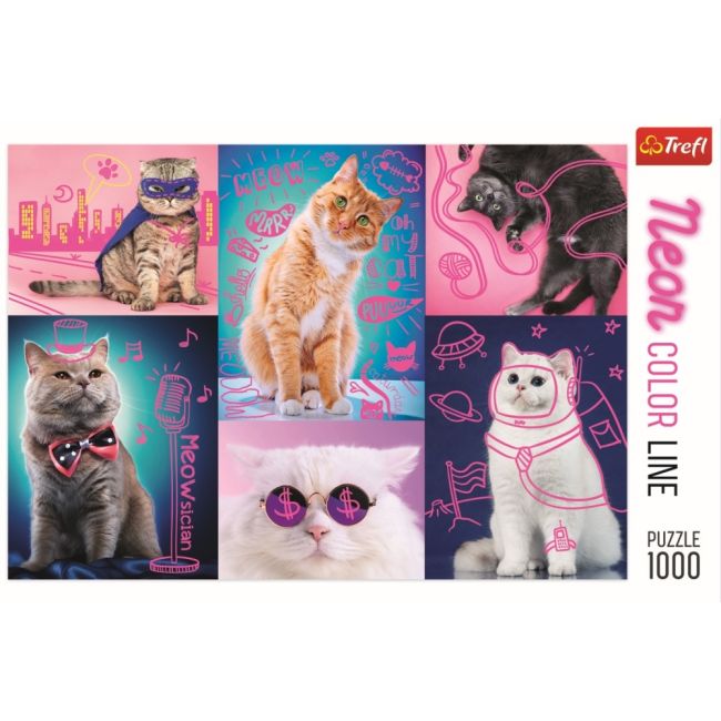 PUZZLE TREFL 1000 SUPER PISICI NEON VIV10581