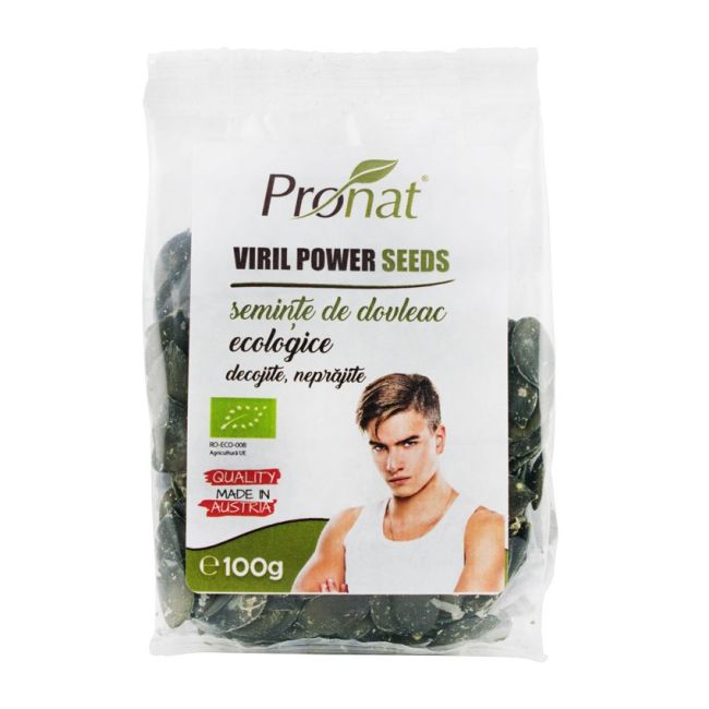 Viril Power Seeds - seminte BIO de dovleac decojite, natur, 100g - PRNPRN7337