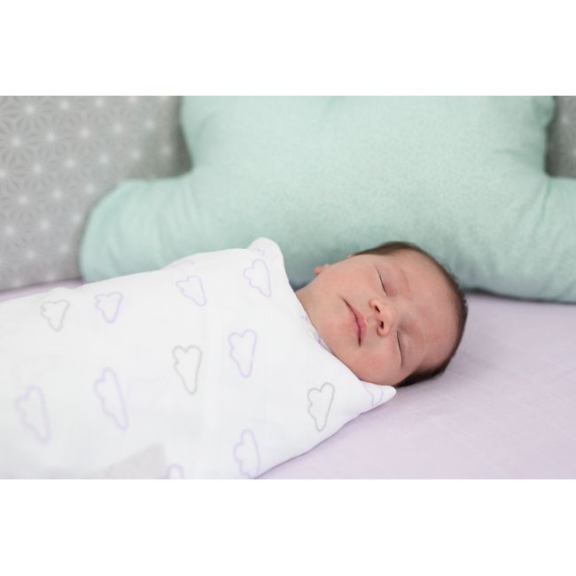 Set 3 museline bebe 100% bumbac pink bunny - 80x80 cm