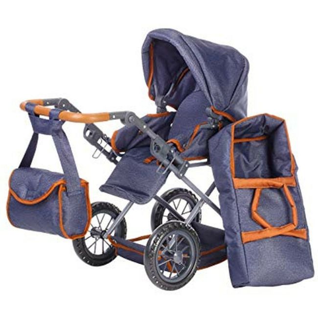 Carucior 2 in 1 pentru papusi Ruby Dark Blue BBX63130