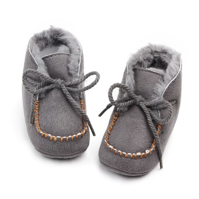 Ghetute imblanite cu siret - Gri - MDDJ2245-4-p18.3-6 luni (Marimea 18 incaltaminte)