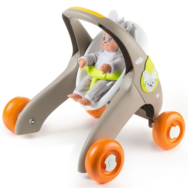 Carucior pentru papusi smoby minikiss 3 in 1 gri hubs7600210206