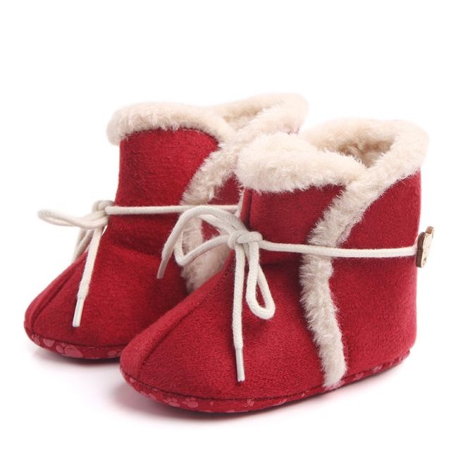 Cizmulite imblanite rosii - Warm baby boots - MBIDD0812-1-c7.6-9 luni (Marimea 19 incaltaminte)