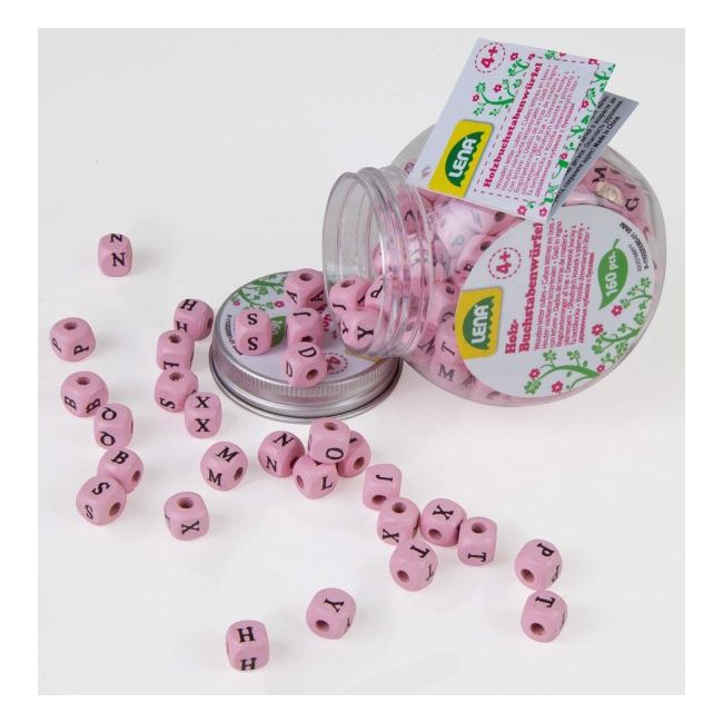 Margele din lemn Lena pentru confectionare bratari Roz - SOLLE32008