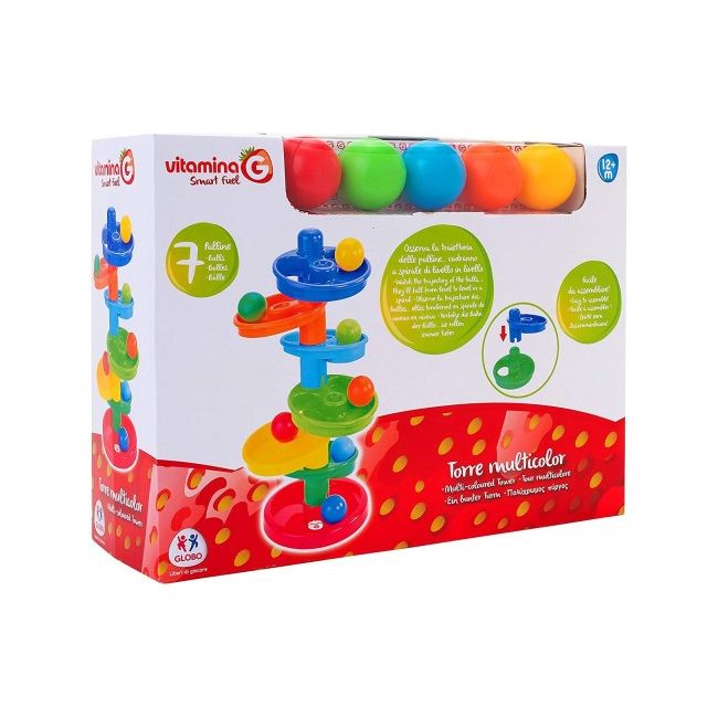 Jucarie interactiva bebelusi Globo Vitamina G 05260 Turn multicolor cu 7 bile - SOLGL05260