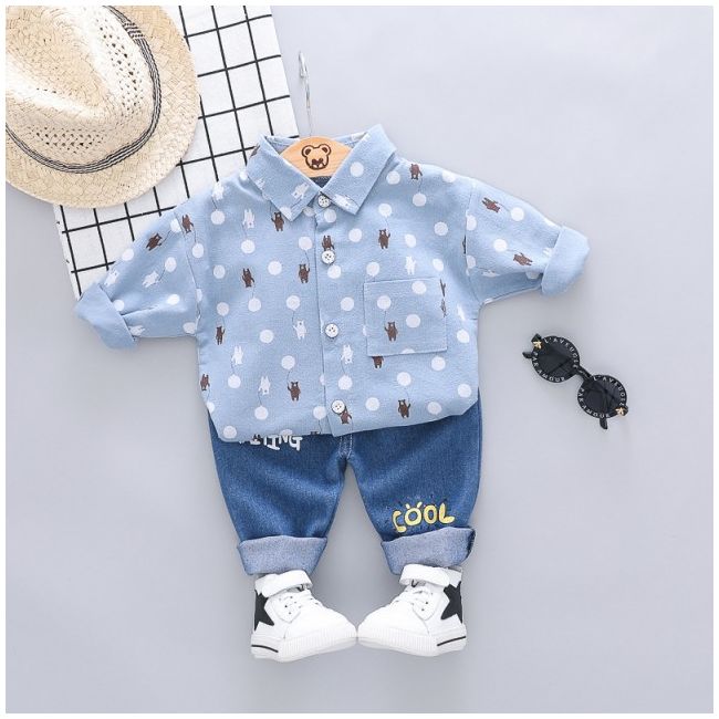 Costumas baietei cu camasuta si blugi - MDhqm18-6.3 ani
