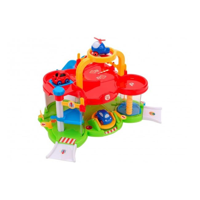 Garaj cu 2 masini si un elicopter Globo Vitamina G - SOLGL05259