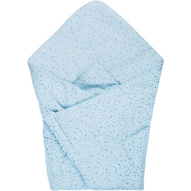 Sac de dormit si paturica pentru carucior 2 in 1 blue hearts - 65x65cm