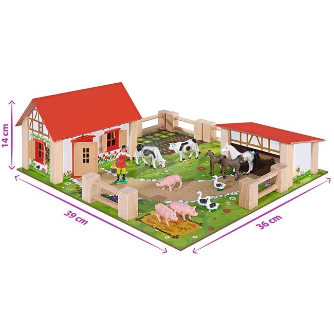 Ferma din lemn eichhorn 39x36x14 cm cu accesorii hubs100004304