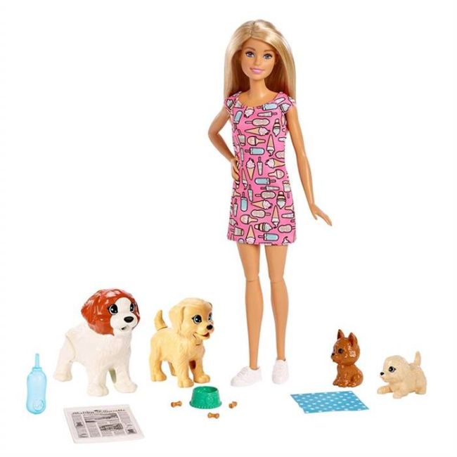 Set Jucarii Barbie Doggy Daycare Doll And Pups Colours Vary - VG76619
