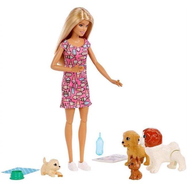 Set Jucarii Barbie Doggy Daycare Doll And Pups Colours Vary - VG76619