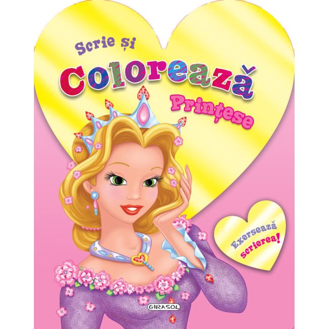 Scrie si coloreaza printese (roz)