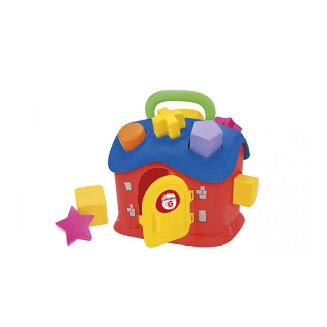 Casuta cu sortator Globo cu 13 piese din plastic multicolor - SOLGL05379