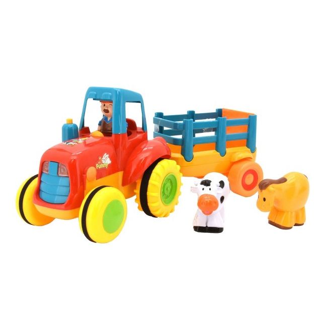 Jucarie muzicala Tractor cu remorca Globo cu sunete si 3 figurine incluse - SOLGL05284